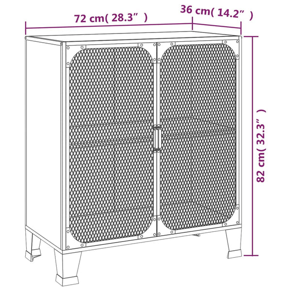 Rustikaler Aufbewahrungsschrank Braun 72x82 cm