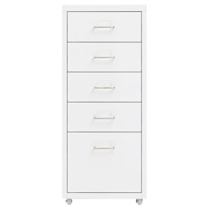 Weißer Aktenschrank mit Rollen