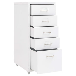 Weißer Aktenschrank mit Rollen
