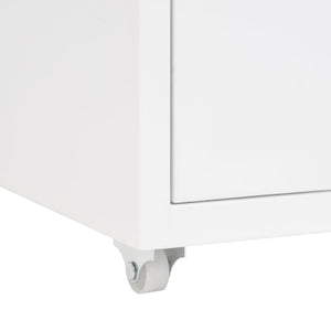 Weißer Aktenschrank mit Rollen