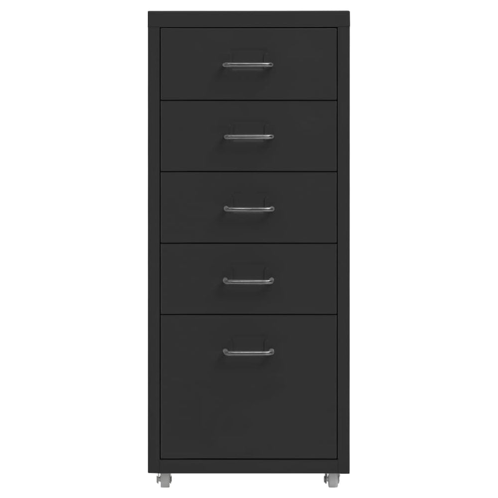 Rollbarer Aktenschrank Schwarz Metall