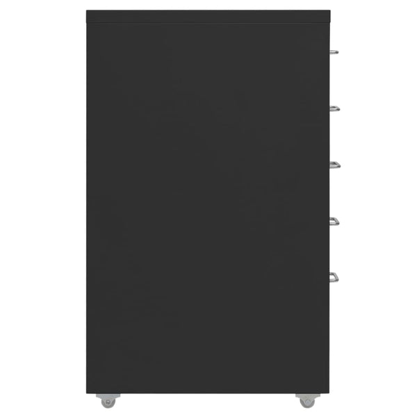Rollbarer Aktenschrank Schwarz Metall