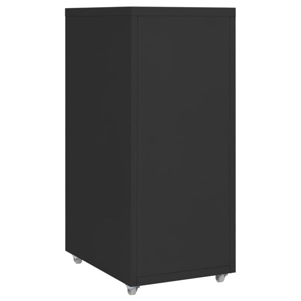 Rollbarer Aktenschrank Schwarz Metall