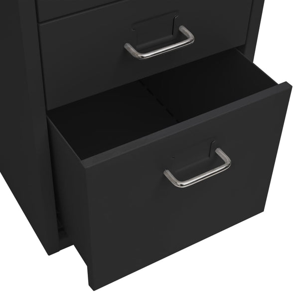 Rollbarer Aktenschrank Schwarz Metall