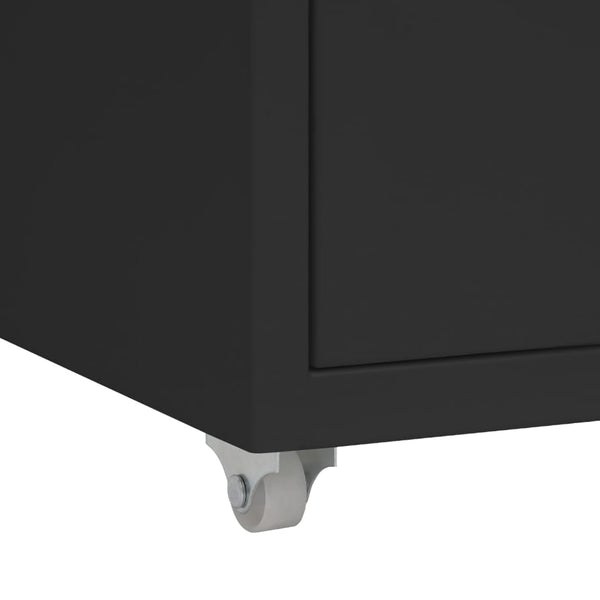 Rollbarer Aktenschrank Schwarz Metall