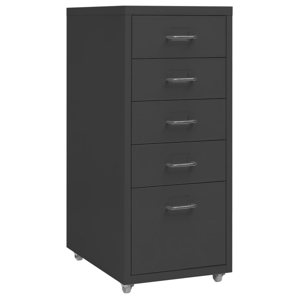 vidaXL Classeur à roulettes anthracite 28x41x69 cm Métal