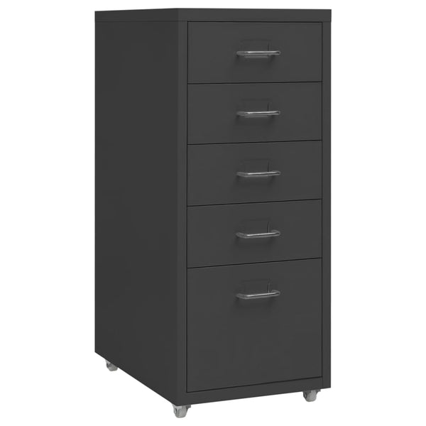 vidaXL Classeur à roulettes anthracite 28x41x69 cm Métal