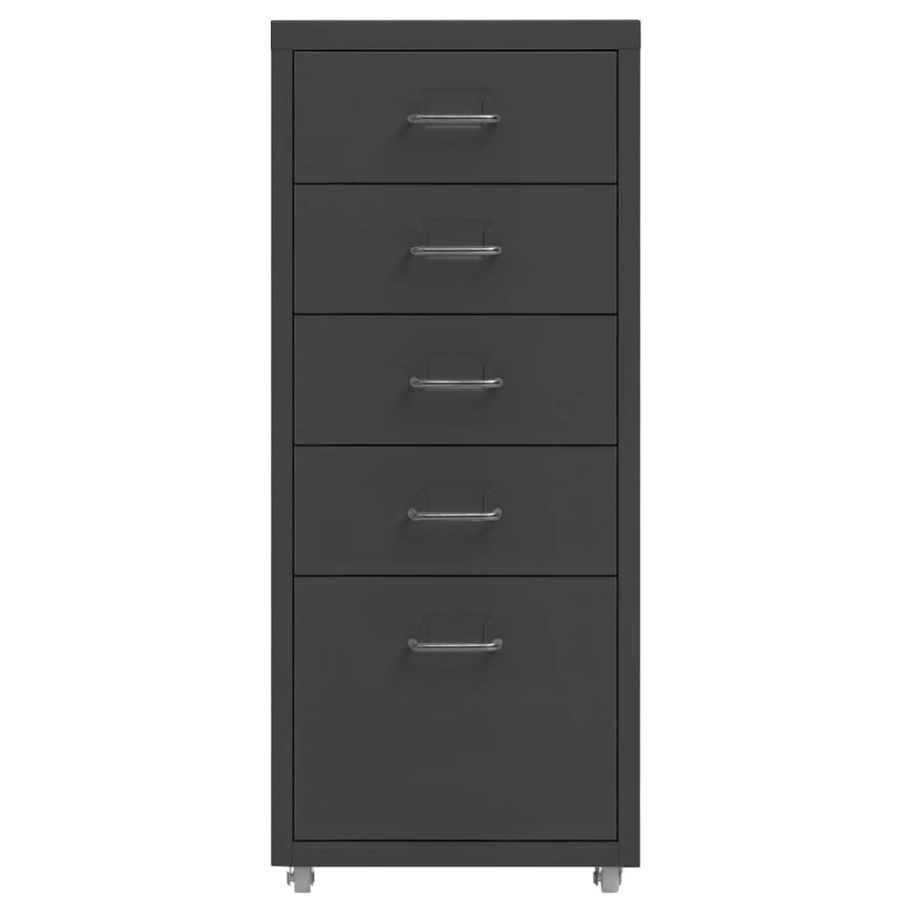 Rollbarer Aktenschrank Anthrazit Metall