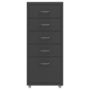 vidaXL Classeur à roulettes anthracite 28x41x69 cm Métal