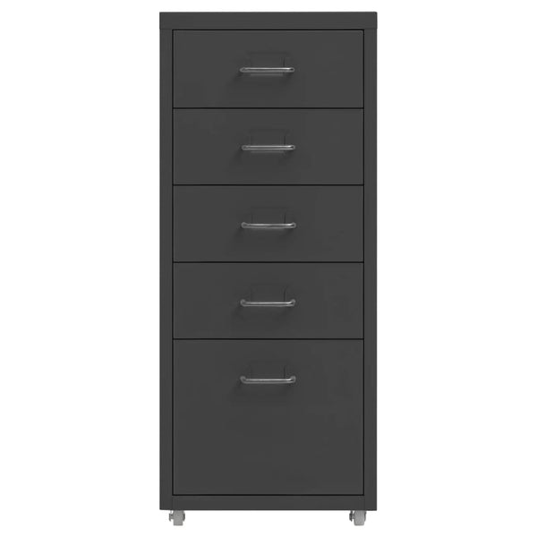 vidaXL Classeur à roulettes anthracite 28x41x69 cm Métal
