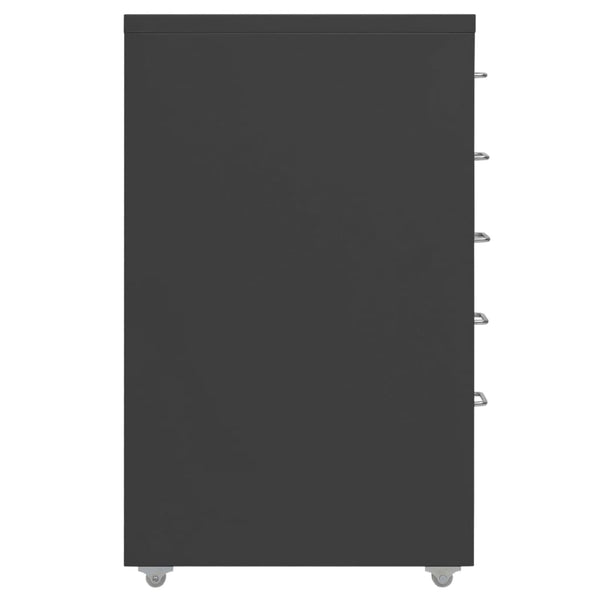 vidaXL Classeur à roulettes anthracite 28x41x69 cm Métal