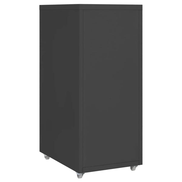 vidaXL Classeur à roulettes anthracite 28x41x69 cm Métal