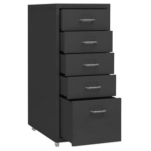 vidaXL Classeur à roulettes anthracite 28x41x69 cm Métal