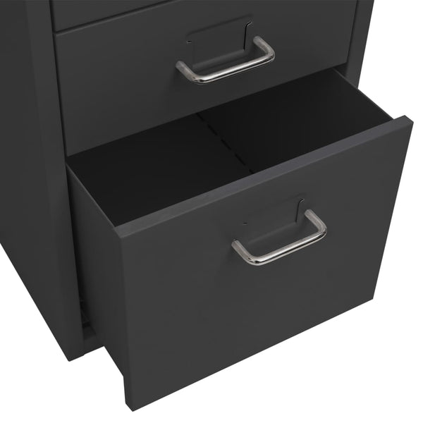 vidaXL Classeur à roulettes anthracite 28x41x69 cm Métal