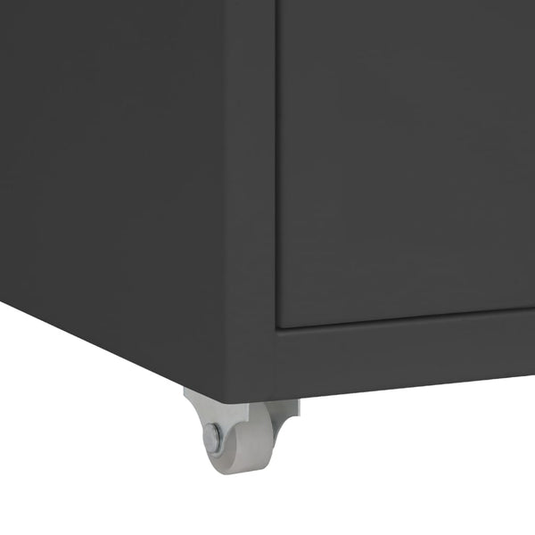 vidaXL Classeur à roulettes anthracite 28x41x69 cm Métal