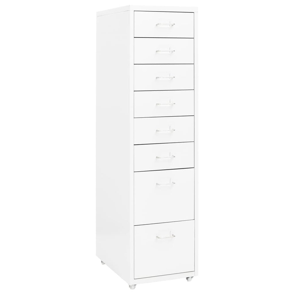 Rollbarer Aktenschrank Weiß Metall