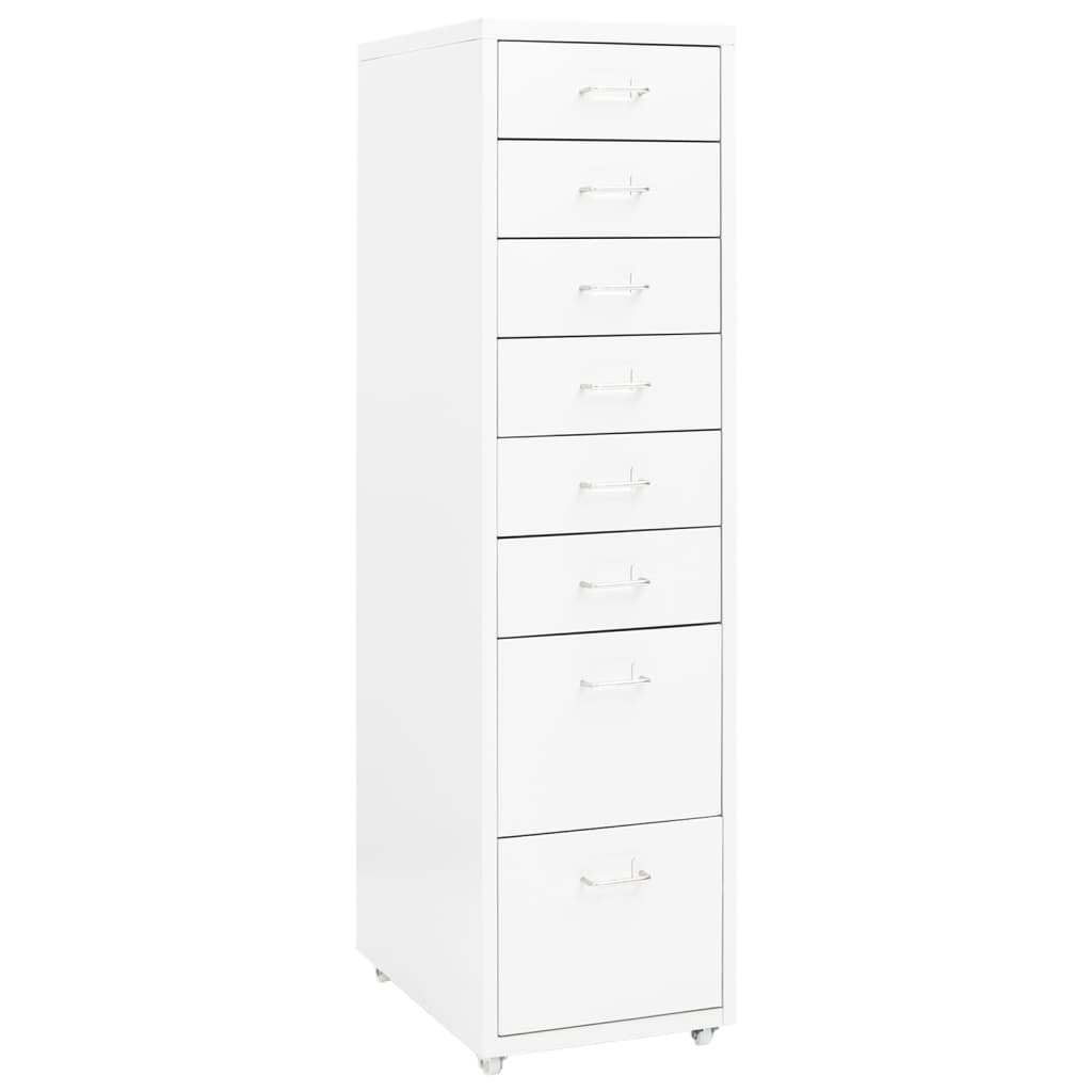 Rollbarer Aktenschrank Weiß Metall