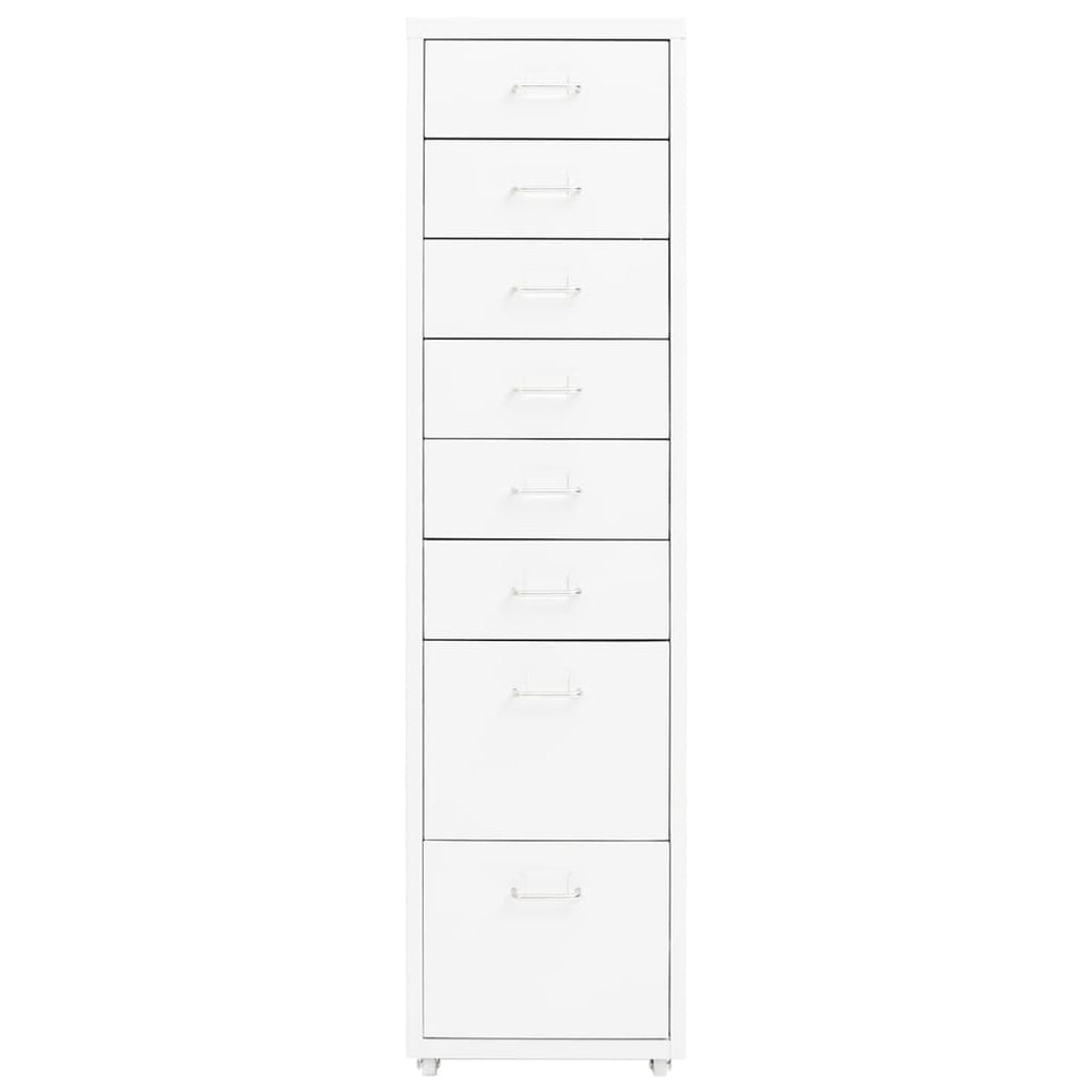 Rollbarer Aktenschrank Weiß Metall