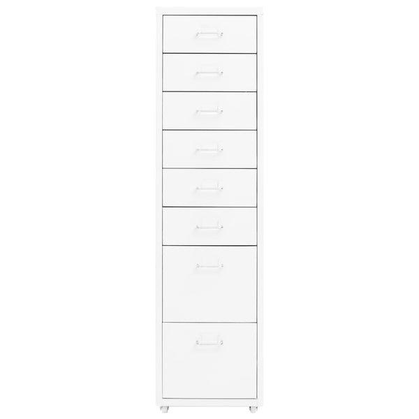 Rollbarer Aktenschrank Weiß Metall