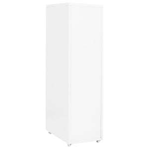 Rollbarer Aktenschrank Weiß Metall
