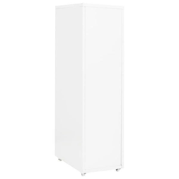 Rollbarer Aktenschrank Weiß Metall