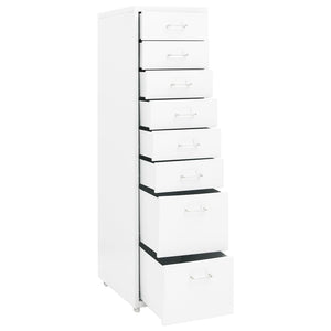 Rollbarer Aktenschrank Weiß Metall