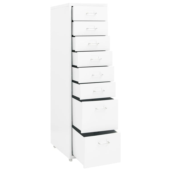 Rollbarer Aktenschrank Weiß Metall