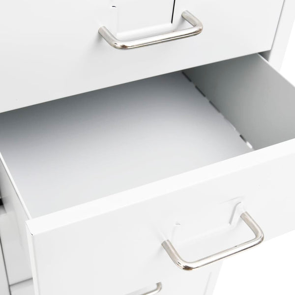 Rollbarer Aktenschrank Weiß Metall