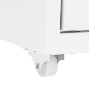 Rollbarer Aktenschrank Weiß Metall