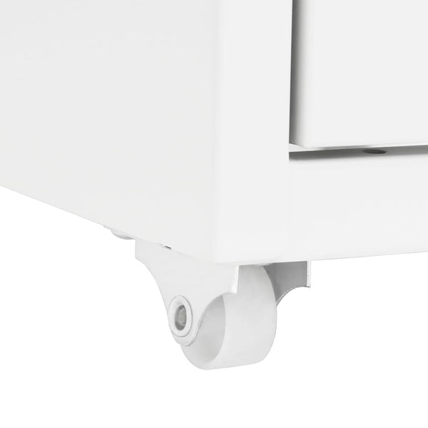 Rollbarer Aktenschrank Weiß Metall