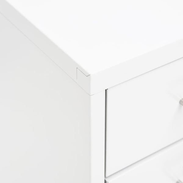 Rollbarer Aktenschrank Weiß Metall