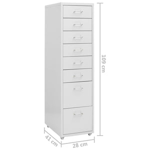 Rollbarer Aktenschrank Grau Metall