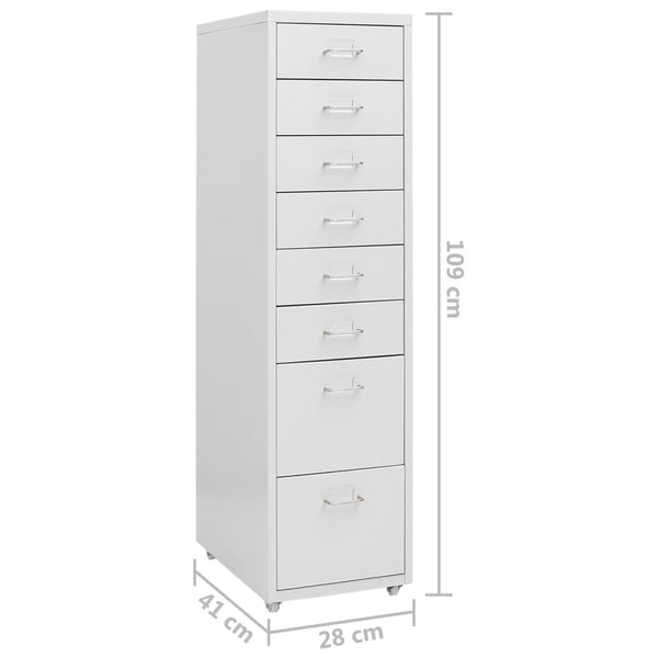 Rollbarer Aktenschrank Grau Metall