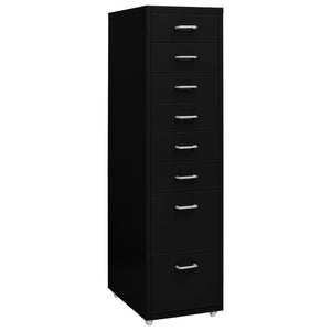 Rollbarer Aktenschrank Schwarz, Metall