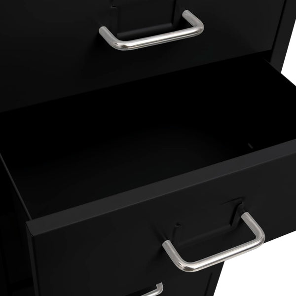 Rollbarer Aktenschrank Schwarz, Metall
