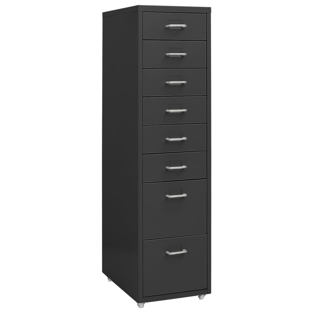Rollbarer Aktenschrank Anthrazit Metall
