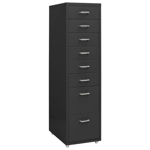 Rollbarer Aktenschrank Anthrazit Metall