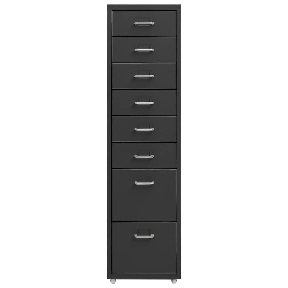 Rollbarer Aktenschrank Anthrazit Metall