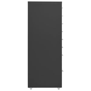 Rollbarer Aktenschrank Anthrazit Metall