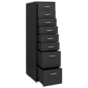 Rollbarer Aktenschrank Anthrazit Metall