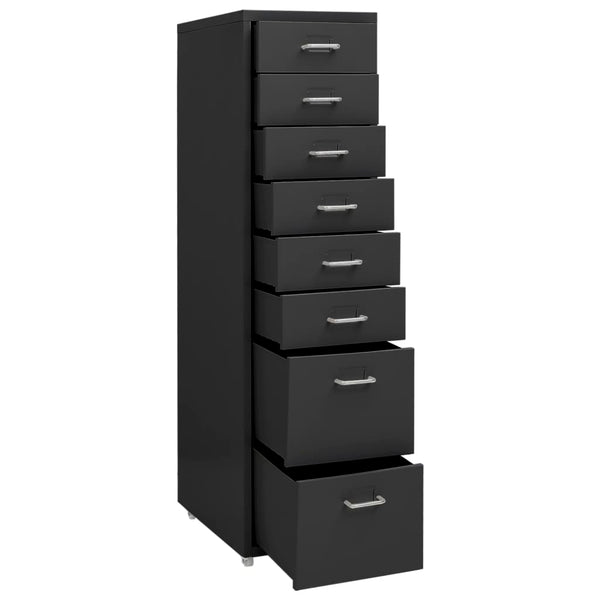 Rollbarer Aktenschrank Anthrazit Metall