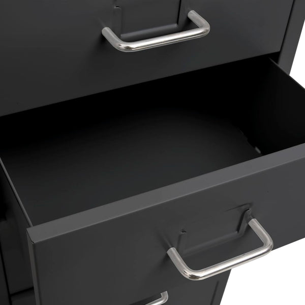 Rollbarer Aktenschrank Anthrazit Metall