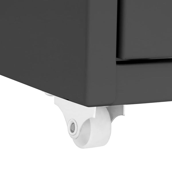 Rollbarer Aktenschrank Anthrazit Metall