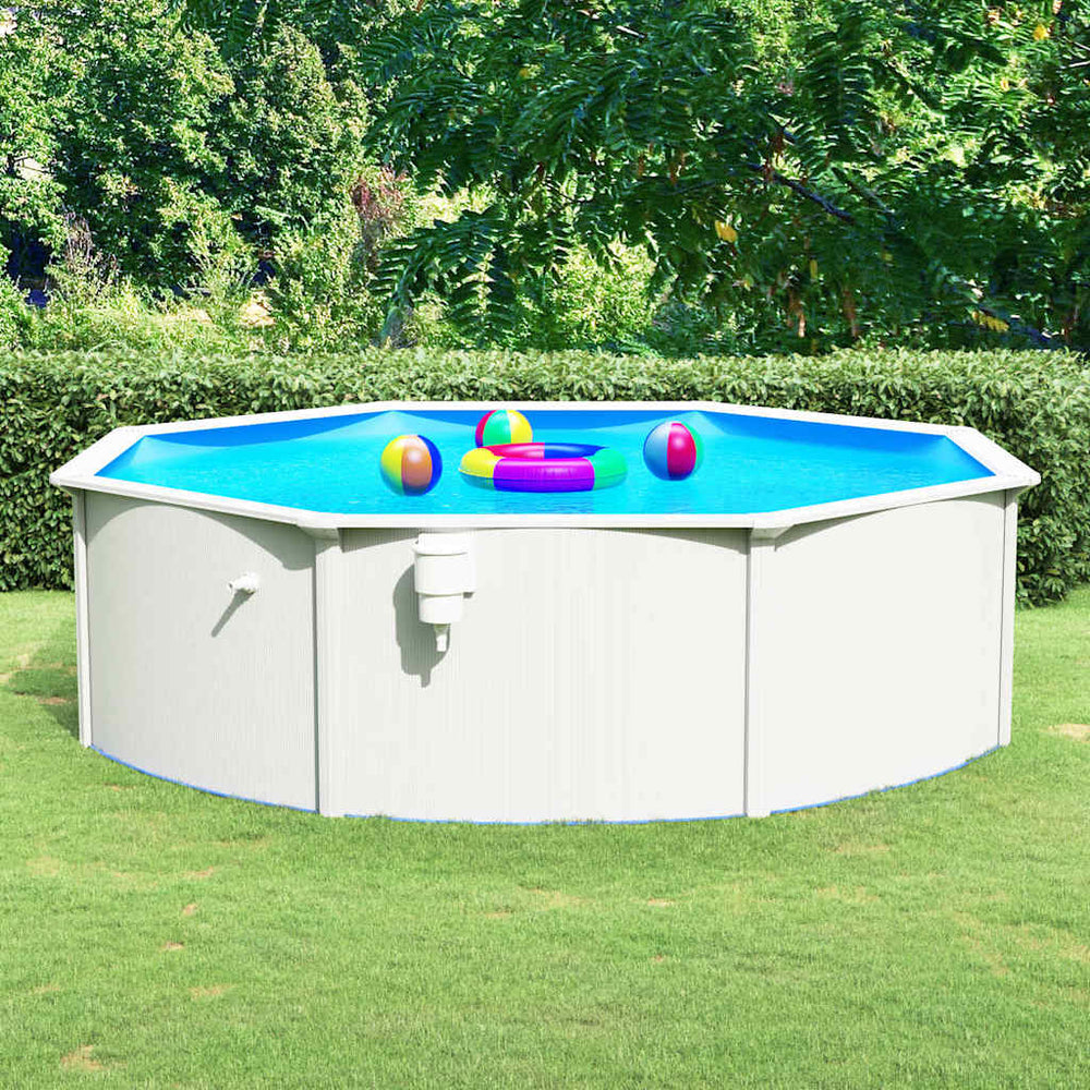 Stahlwandpool 460x120 cm Weiß