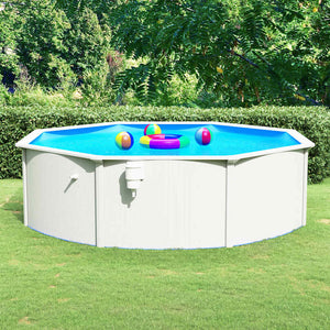 Stahlwandpool 460x120 cm Weiß