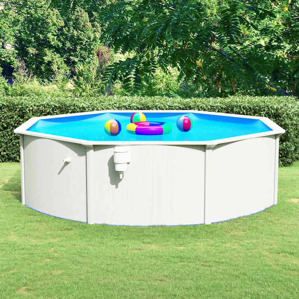 Stahlwandpool 460x120 cm Weiß