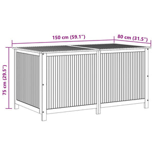 Garten-Aufbewahrungsbox 150x80x75 cm Massivholz Akazie
