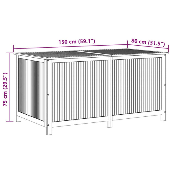Garten-Aufbewahrungsbox 150x80x75 cm Massivholz Akazie