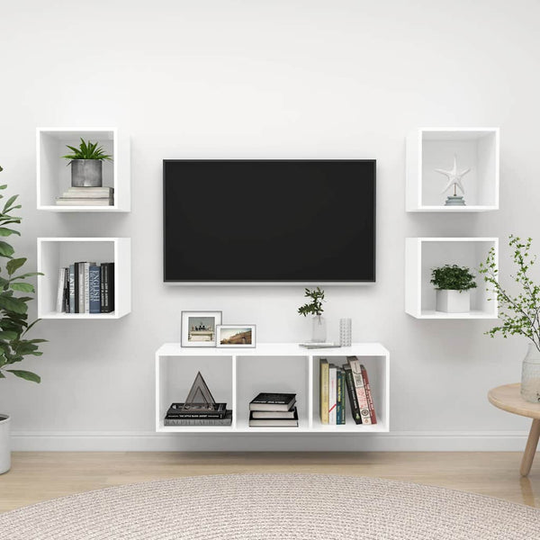 5-tlg. TV-Schrank-Set Weiß Holzwerkstoff