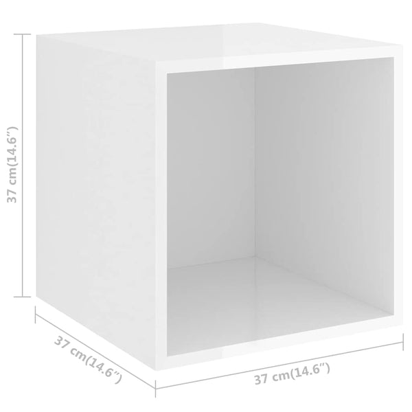 5-tlg. TV-Schrank-Set Hochglanz-Weiß Holzwerkstoff